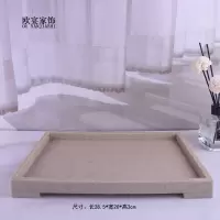 欧式卫浴洗漱用品套件样板房浴室用品摆件洗手液瓶香薰托盘|灰色砂岩带角大托盘