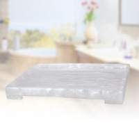 欧式卫浴洗漱用品套件样板房浴室用品摆件洗手液瓶香薰托盘|珍白带角大托盘