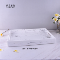 欧式卫浴洗漱用品套件样板房浴室用品摆件洗手液瓶香薰托盘|深卡其布色仿大理石特大托盘