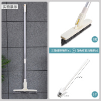 卫生间刷地刷子长柄硬毛地板刷神厕所瓷砖清洁刷浴室墙面缝隙器|铝合金伸缩款三角地刷+白色双面马桶刷