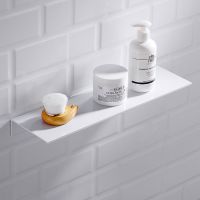 北欧浴室置物架厕所化妆品收纳架卫生间镜前置物架免打孔壁挂式|黑色30cm