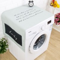 北欧大理石现代简约冰箱罩防尘防晒滚筒洗衣机盖布防水床头柜盖巾|灰绿字母 35X95(微波炉、烤箱通用)