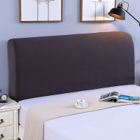 弹力万能床头罩全包床头套弧形半圆欧式软包布艺实木床头防尘罩套|深灰色 床头长220-240厘米