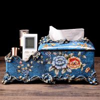 欧式大象纸巾盒可爱创意装饰摆件多功能抽纸盒客厅茶几餐桌收纳盒|雪花蓝纸巾盒