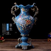 欧式大象纸巾盒可爱创意装饰摆件多功能抽纸盒客厅茶几餐桌收纳盒|雪花蓝大花瓶不含花