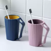 漱口杯家用简约刷牙杯子洗漱杯情侣北欧牙刷杯套装创意牙缸网红款|深蓝色+藕粉色