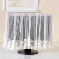 毛绒可爱电脑罩套24液晶显示器防尘罩五件套开机不取电脑桌布|灰色一件套(前纱) 24-27英寸通用