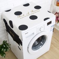 北欧大理石现代简约冰箱罩防尘防晒滚筒洗衣机盖布防水床头柜盖巾|大黑圆点 60X140CM(升级防水)