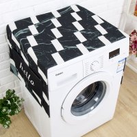 北欧大理石现代简约冰箱罩防尘防晒滚筒洗衣机盖布防水床头柜盖巾|阶梯大理石 65X180CM(升级防水)