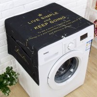 北欧大理石现代简约冰箱罩防尘防晒滚筒洗衣机盖布防水床头柜盖巾|小星星大理石 55X140CM(升级防水)