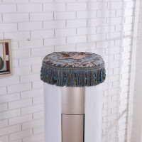 圆柱立式空调盖巾蕾丝布艺防尘盖布圆凳格力美的圆形空调柜机罩子|清歌蓝 直径40cm