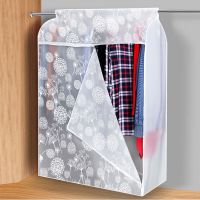 加宽衣服防尘罩全封闭大衣防尘袋挂衣袋家用西服挂式收纳袋衣物罩|双拉头半透明蒲公英 加宽60*深50*高120cm