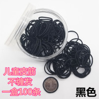 影楼美发店盘发黑色橡皮筋皮筋做发型皮圈发绳牛皮筋橡筋胶圈|宝宝不缠发皮筋黑色一盒100条无