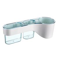 壁挂吹风机架免打孔电吹风架子浴室置物架墙上吹风机收纳架风筒架|蓝白色[3年脱落包退换]