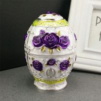 俄罗斯牙签筒欧式创意家用高档客厅自动按压式客厅餐厅复古牙签盒|银紫花B