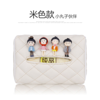 车载抽纸盒创意汽车抽纸袋餐巾纸盒车用挂式遮阳板扶手箱纸巾盒|米色-小丸伙伴纸巾盒(送纸巾一包)