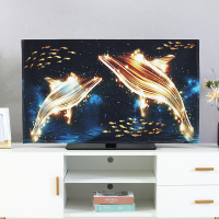 电视罩防尘罩套盖布防尘布盖巾家用55寸65寸液晶电视机罩|金色海豚(全包款) 37-39英寸(送遥控器套+可挂式纸巾袋)