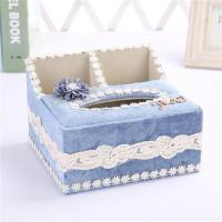 布艺多功能纸巾盒抽纸盒客厅茶几欧式遥控器收纳盒唯美流苏纸巾盒|镶钻love(中号)蓝色