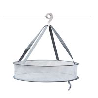 防风晒衣篮多功能晾衣网毛衣内衣网兜晾袜子神器防皱单双层晒衣网|灰色 大号[61CM单层]