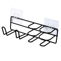 吹风机架免打孔浴室卫生间厕所置物收纳架壁挂电吹风挂架风筒架子|黑色(简约款)