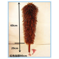 纯手工真鸡毛掸子家用除尘禅子清洁神器不掉毛伸缩车用除灰尘毯子|视频款木柄火龙加密80cm下翻不伸缩