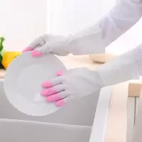 家用洗碗手套女防水pvc橡胶乳胶薄款清洁家务手套|绿色3双 M码
