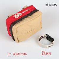 车内抽纸盒车载纸巾盒抽创意可爱天窗挂式固定帆布布艺卫生纸巾盒|帆布—红色