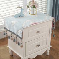 欧式床头柜盖巾雪尼尔电视柜布盖布防尘罩盖布多用巾小桌布小方巾|黛薇-浅绿 50*70cm(尺寸不包含吊穗)