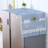 冰箱盖布冰箱罩单开门双开门冰箱巾洗衣机罩盖布万能盖巾防尘罩帘|字母LV蓝色 双开冰箱巾70*170