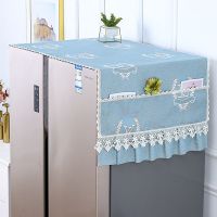 冰箱盖布冰箱罩单开门双开门冰箱巾洗衣机罩盖布万能盖巾防尘罩帘|字母LV绿色 单开冰箱巾(滚筒洗衣机)55*140