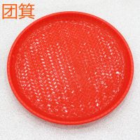 仿竹编塑料圆筛子大家用米筛豆萁黄豆筛糠筛圆簸箕晾晒多用分样筛|红色团萁直径51厘米