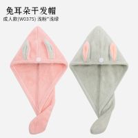 儿童干发帽女吸水速干可爱卡通兔耳浴帽亲子宝宝包头巾干发巾|浅粉+浅绿成人款