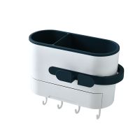 放吹风机架免打孔卫生间壁挂浴室神器厕所洗手间墙上无痕贴置物架|升级款-深蓝