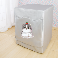 全自动滚筒洗衣机罩防水防晒海尔美的小天鹅西门子tc防尘套子|滚筒粘拉一体(加厚幸福猫) 滚筒前开12公斤专用