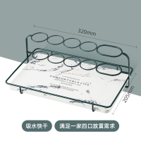 网红电动牙刷置物架座浴室沥水大理石台面收纳架硅藻泥吸水摆台式|墨绿大理石[硅藻泥吸水速干]