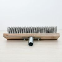 长柄不锈钢刷地刷子家用地板刷塑料丝长把洗地钢丝刷子除锈铁刷子|30厘米不锈钢丝+铁件[无木柄]