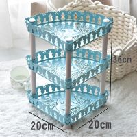 多功能储物架加厚迷你方形浴室置物架卫生间化妆品收纳架|蝴蝶三角形天蓝[单个装] 默认