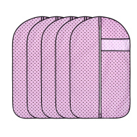 衣服防尘罩 5个装 发韵达快递 立体挂式无纺布收纳挂袋防尘袋|波点款5中号 五件套[一套有5件]