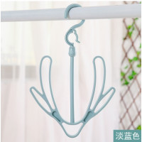 挂钩可旋转4爪多用挂架挂钩衣架领带丝巾围巾衣帽架塑料挂钩|大号晒鞋架(北欧蓝2个装)