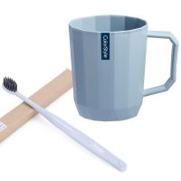 牙刷杯情侣漱口杯套装牙杯女学生韩版旅行洗漱杯牙缸刷牙杯子家用|蓝色+软毛牙刷(北欧蓝)