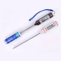 温度计水温计厨房食品温度计烘焙测水温奶温高精度油温温度计探针|黑色+白色