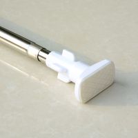 不锈钢浴帘杆阳台晾衣杆窗帘杆撑杆伸缩杆免打孔直型杆浴室门帘杆|方头内锁杆 145-245cm