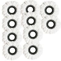 10个装拖把头拖布头通用旋转拖把头神拖把头棉线拖把头替换墩布头|10个装白色