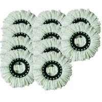 10个装拖把头拖布头通用旋转拖把头神拖把头棉线拖把头替换墩布头|10个装白绿色