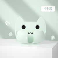 插头挂钩免打孔放插头插座电源固定器创意可爱多功能无痕收纳粘钩|绿色4个装【掉落包赔】