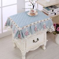 防滑床头柜罩绗缝防滑颗粒三层加棉加厚床头柜盖巾防尘|风情蓝色-防滑 40*60cm