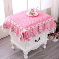 防滑床头柜罩绗缝防滑颗粒三层加棉加厚床头柜盖巾防尘|风情粉色-防滑 45*55cm