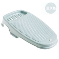 糖果色加厚塑料防滑搓衣板迷你洗衣板盆跪神器洗衣服搓板洗刷板|蓝灰色 3个装[防滑卡槽有悬挂孔]