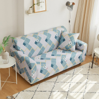 卡通万能弹力真皮沙发套沙发罩贵妃组合防尘罩全包通用防滑沙发巾|宝蓝色福鹿寿喜L-图色 三人位:190-230cm