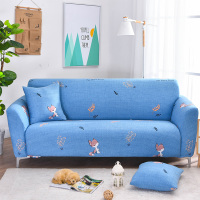 卡通万能弹力真皮沙发套沙发罩贵妃组合防尘罩全包通用防滑沙发巾|西瓜红奔跑的狐狸G 三人位:190-230cm